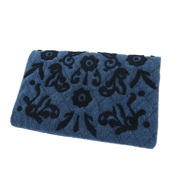 Prada Denim Clutch Blue — view 3