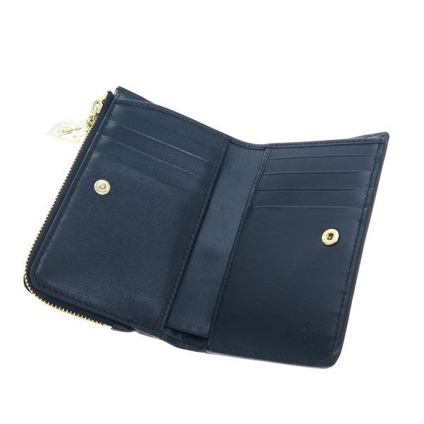 Gucci GG Canvas Compact Wallet Navy Blue — view 3