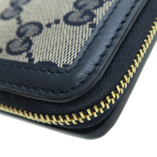 Gucci GG Canvas Compact Wallet Navy Blue — view 7