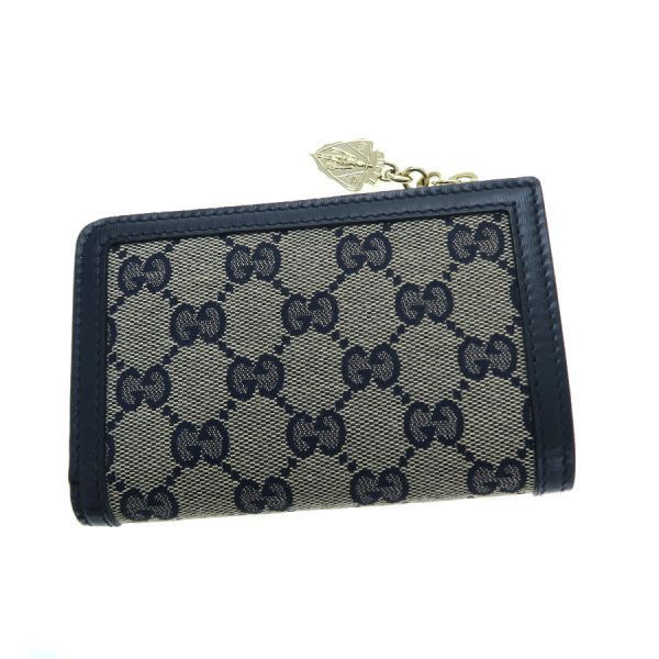 Gucci GG Canvas Compact Wallet Navy Blue — view 5