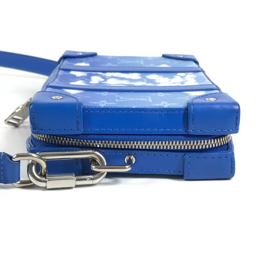 Louis Vuitton Shoulder Bag Soft Trunk Wallet Leather Blue White — view 4