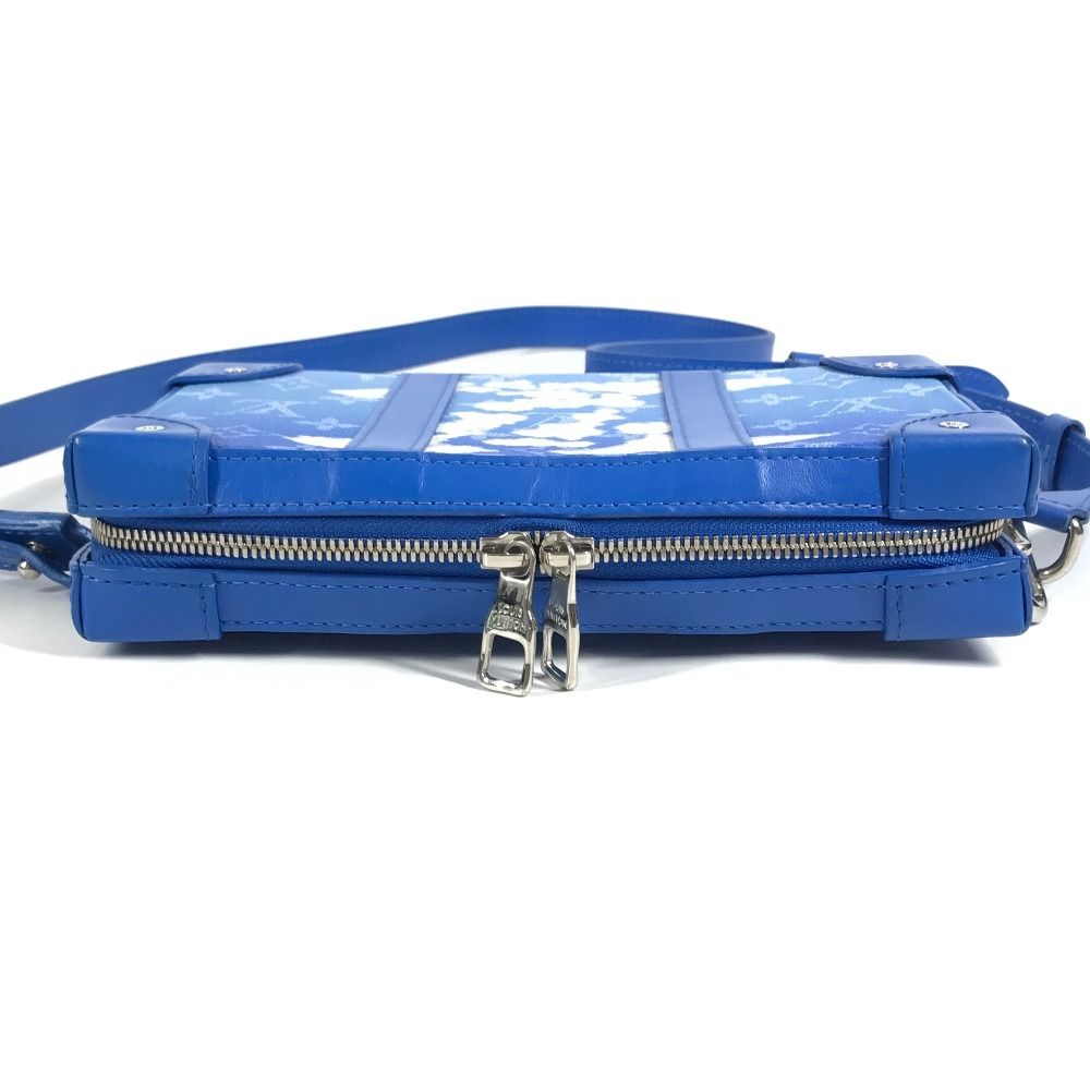 Louis Vuitton Shoulder Bag Soft Trunk Wallet Leather Blue White — view 3