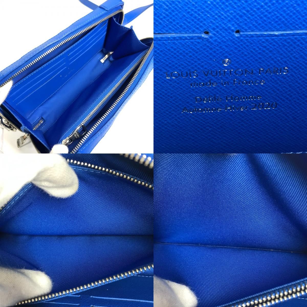 Louis Vuitton Shoulder Bag Soft Trunk Wallet Leather Blue White — view 8