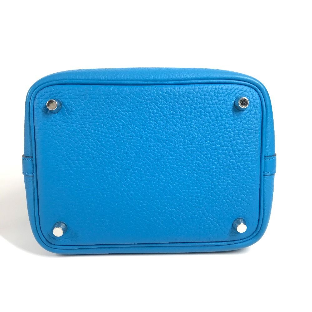 Hermes Handbag Picotin Lock PM Taurillon Clemence Blue Free Doub — view 5
