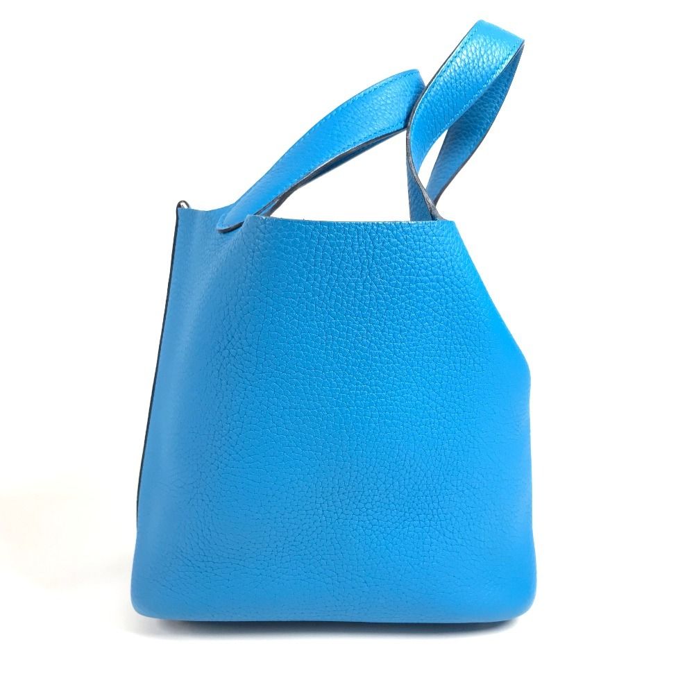 Hermes Handbag Picotin Lock PM Taurillon Clemence Blue Free Doub — view 4