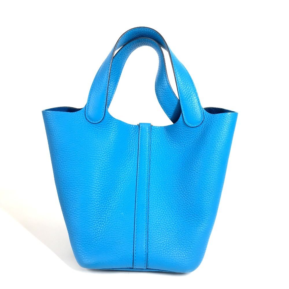 Hermes Handbag Picotin Lock PM Taurillon Clemence Blue Free Doub — view 2
