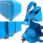Hermes Handbag Picotin Lock PM Taurillon Clemence Blue Free Doub — view 7