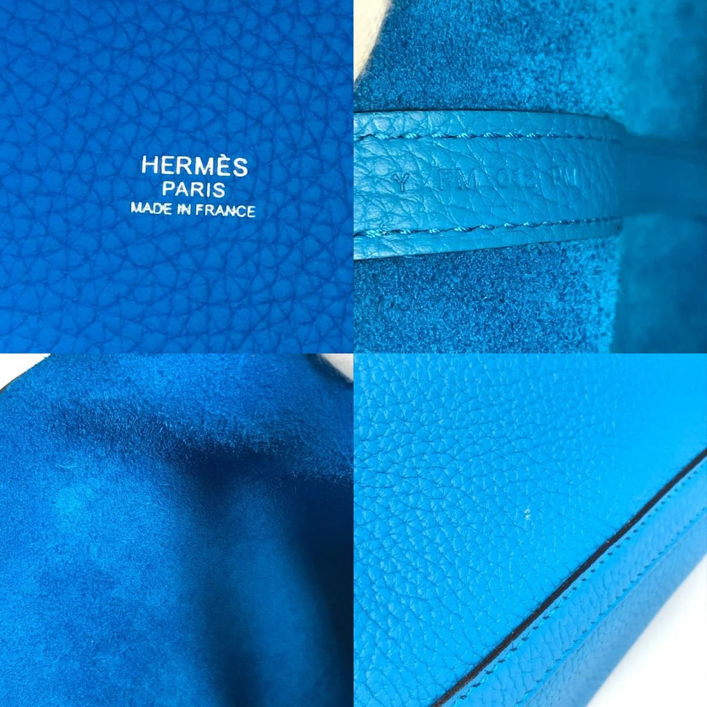 Hermes Handbag Picotin Lock PM Taurillon Clemence Blue Free Doub — view 8