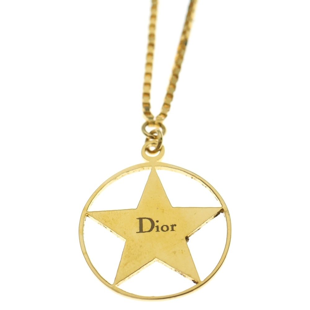 Dior Star Motif Necklace Pendant Chain Gold — view 3