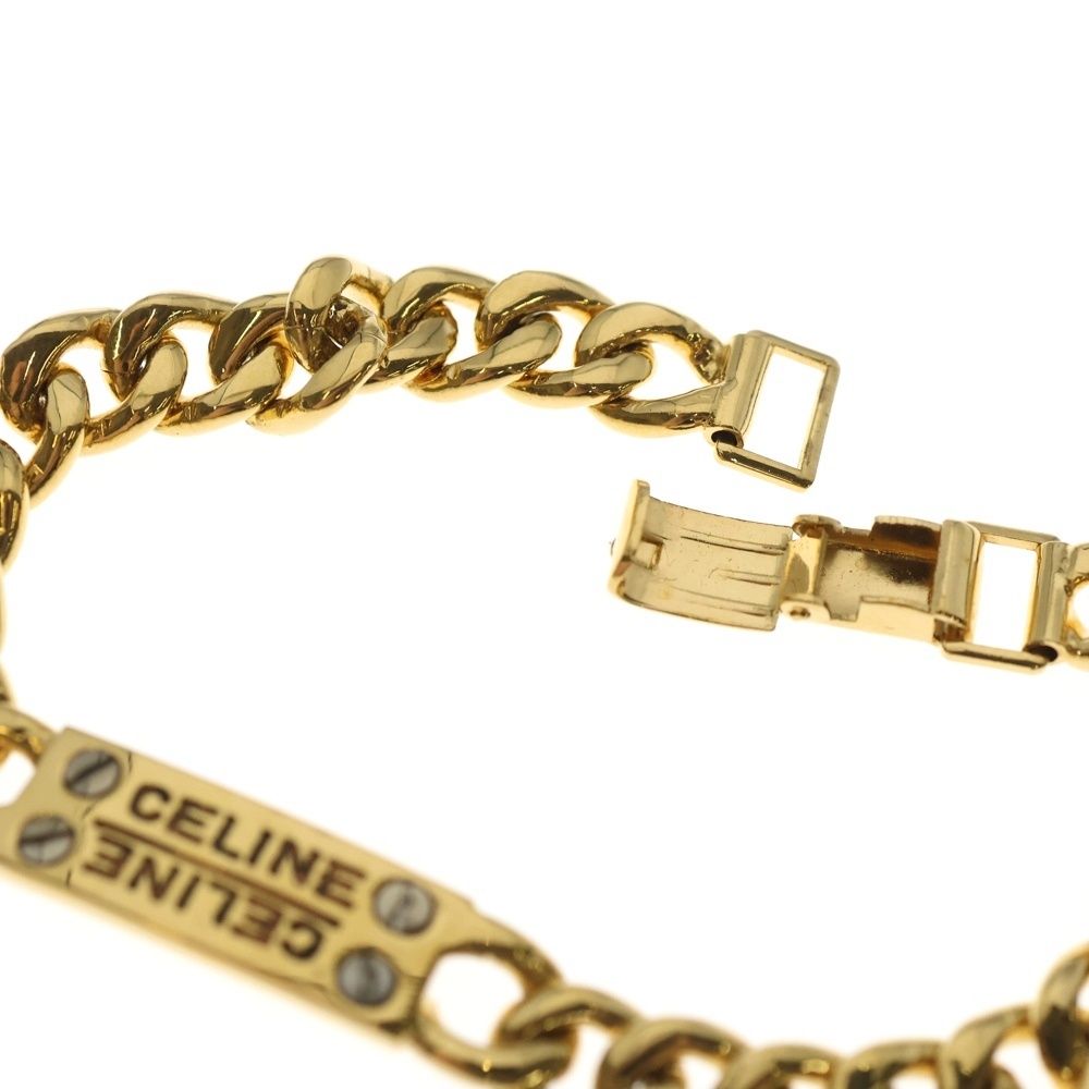 Celine Logo Plated Bracelet Gold Chain — view 6
