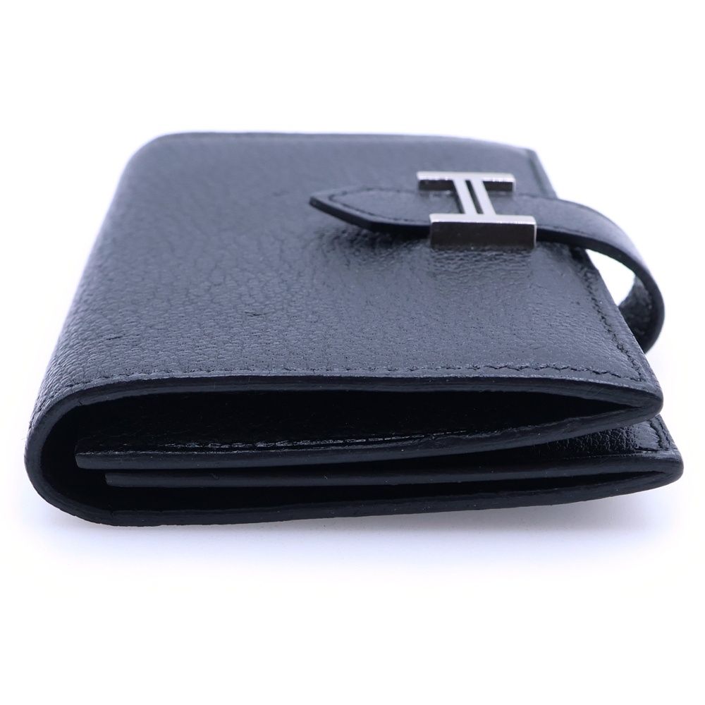 Hermes Bearn Mini Card Case Silver Black — view 3