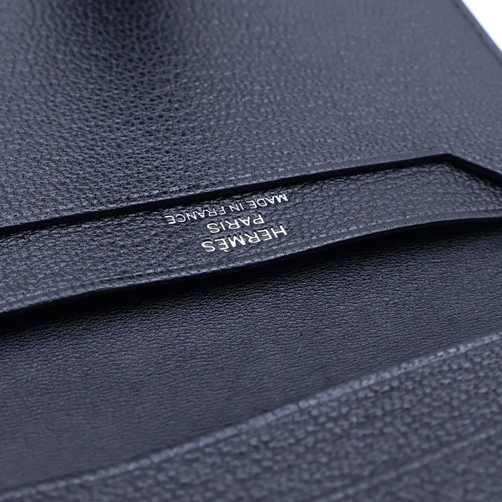 Hermes Bearn Mini Card Case Silver Black — view 6