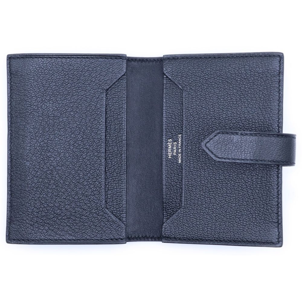 Hermes Bearn Mini Card Case Silver Black — view 5