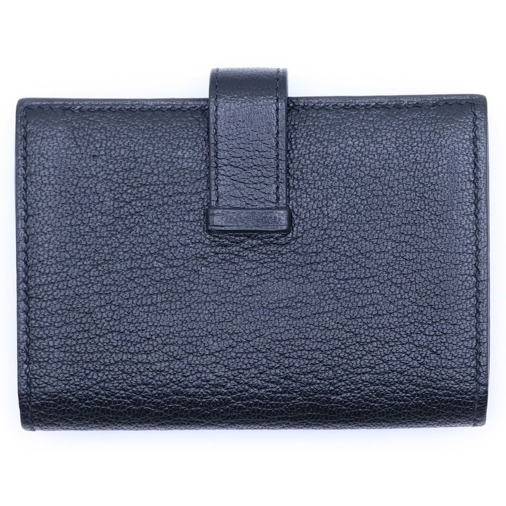 Hermes Bearn Mini Card Case Silver Black — view 2
