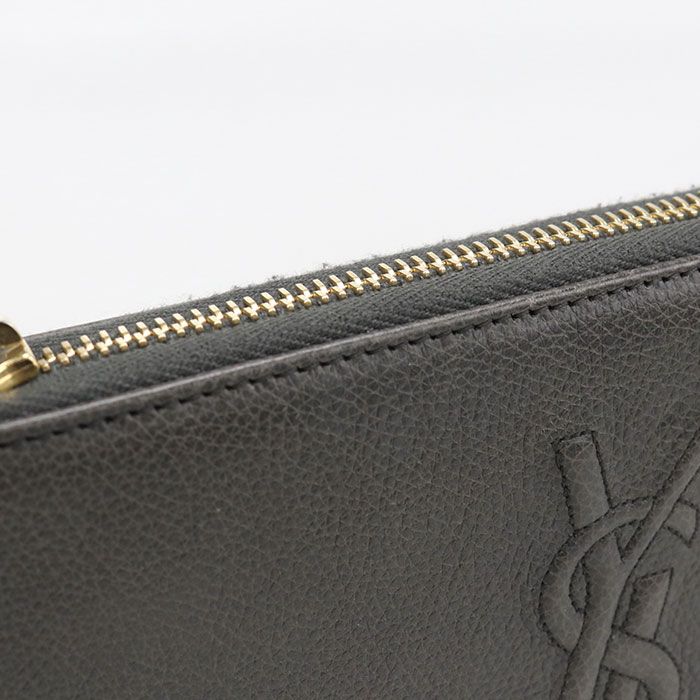 Saint Laurent Monogram Wallet Zip Around Leather — view 7