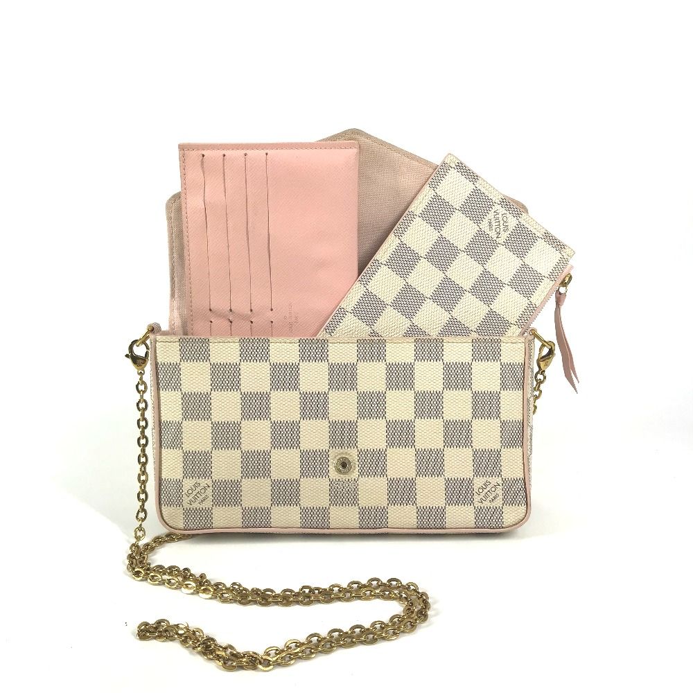 Louis Vuitton Shoulder Bag Pochette Felicie GM White Pink — view 2