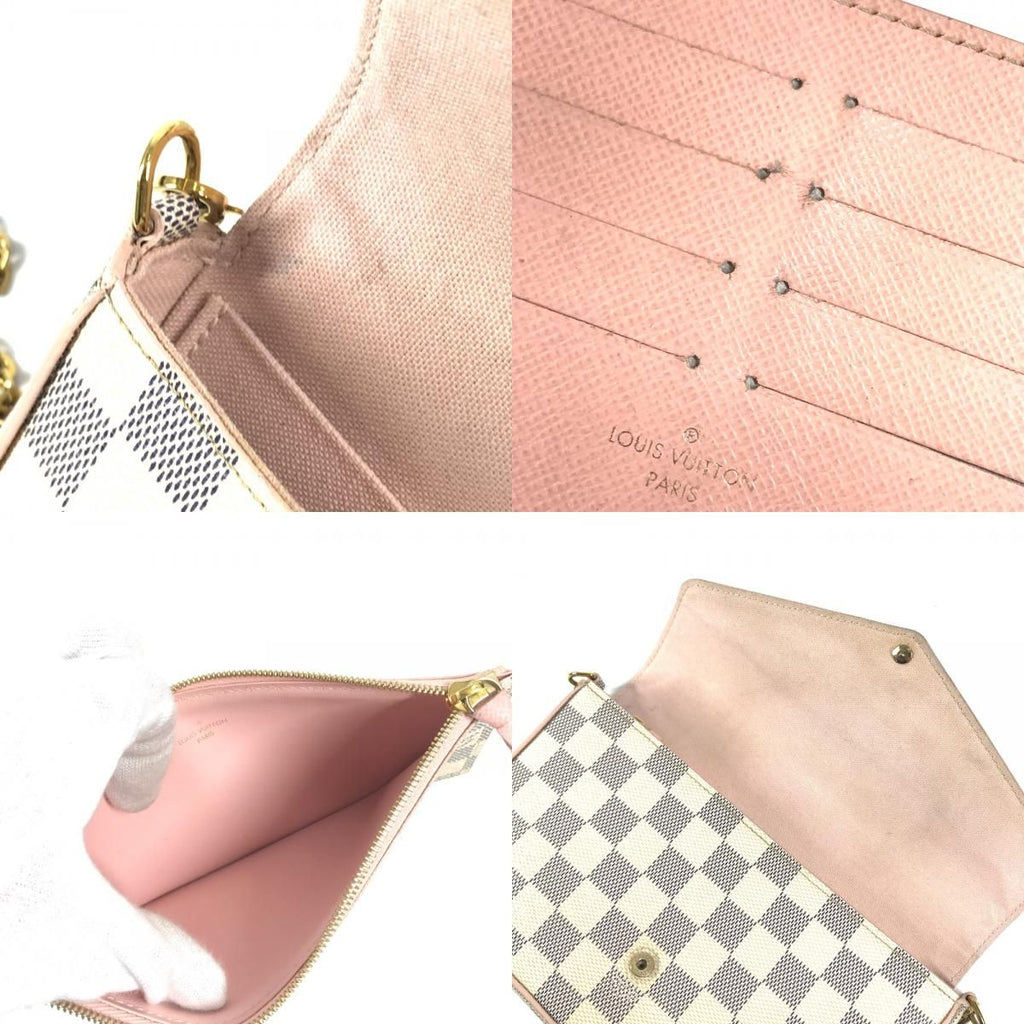 Louis Vuitton Shoulder Bag Pochette Felicie GM White Pink — view 8