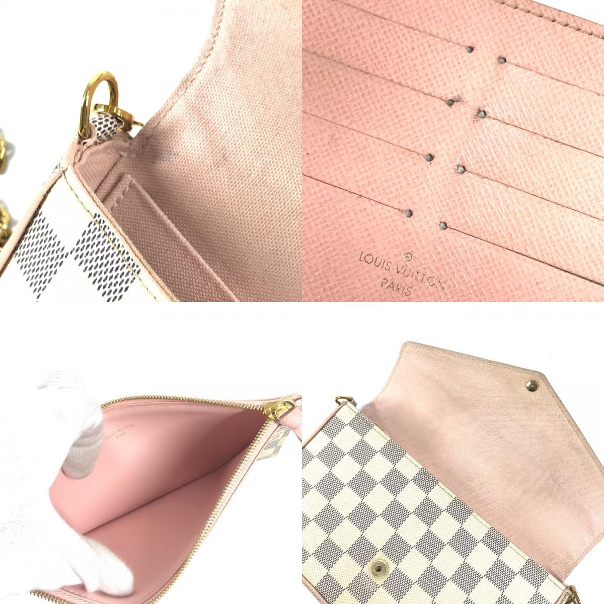 Louis Vuitton Shoulder Bag Pochette Felicie GM White Pink — view 8