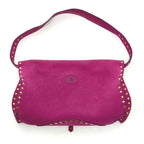 Celine Shoulder Bag Studded Suede Pink — view 2