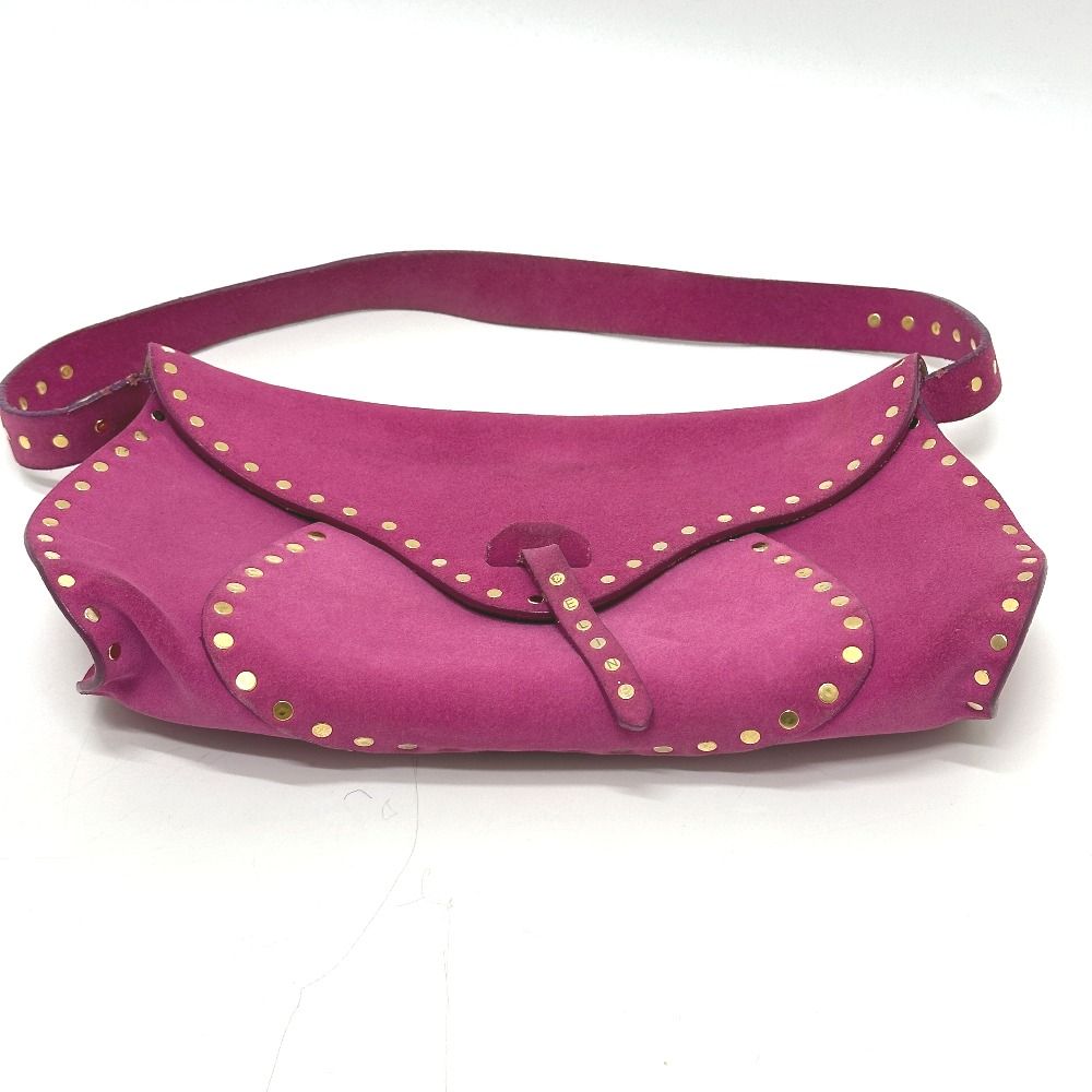Celine Shoulder Bag Studded Suede Pink — view 3