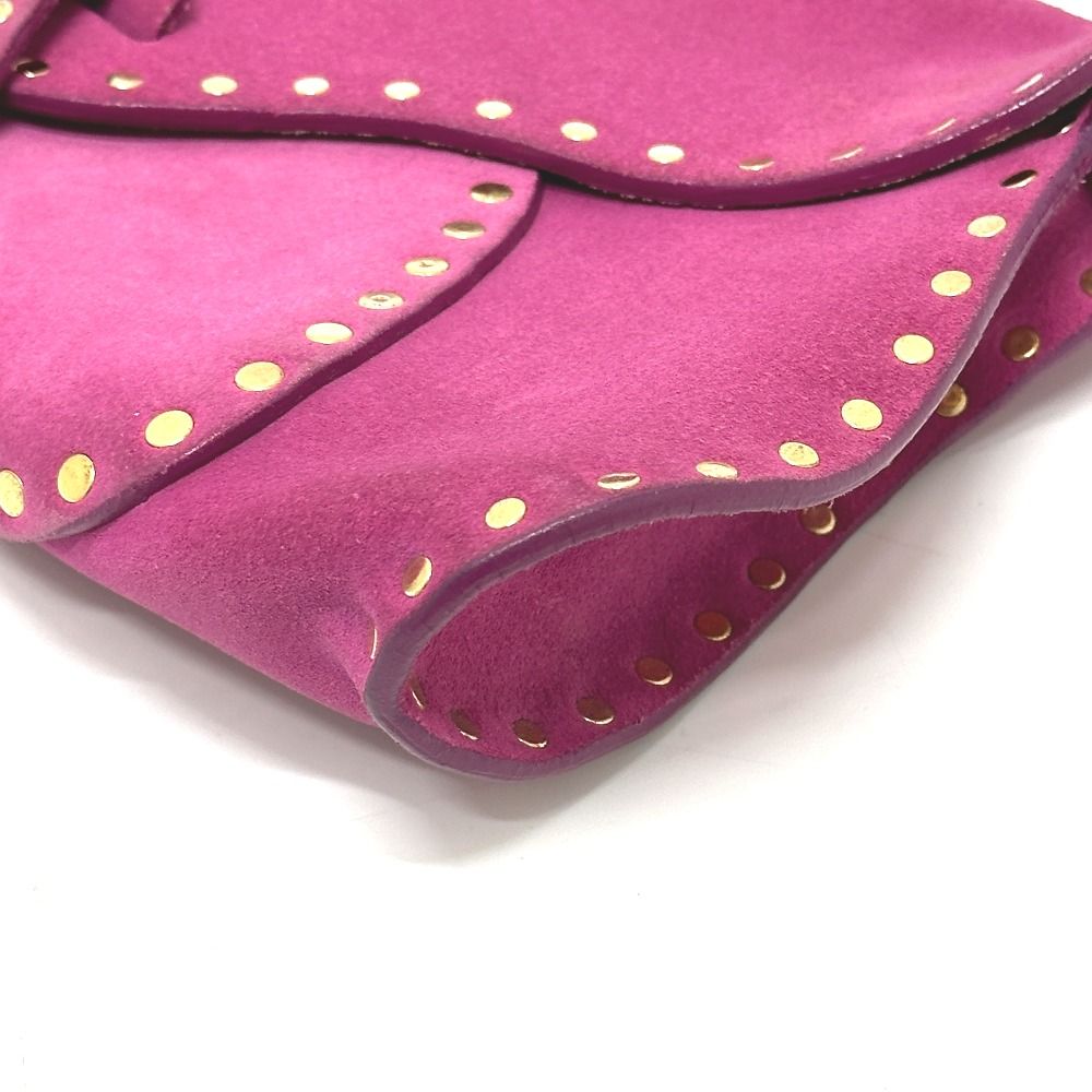 Celine Shoulder Bag Studded Suede Pink — view 4