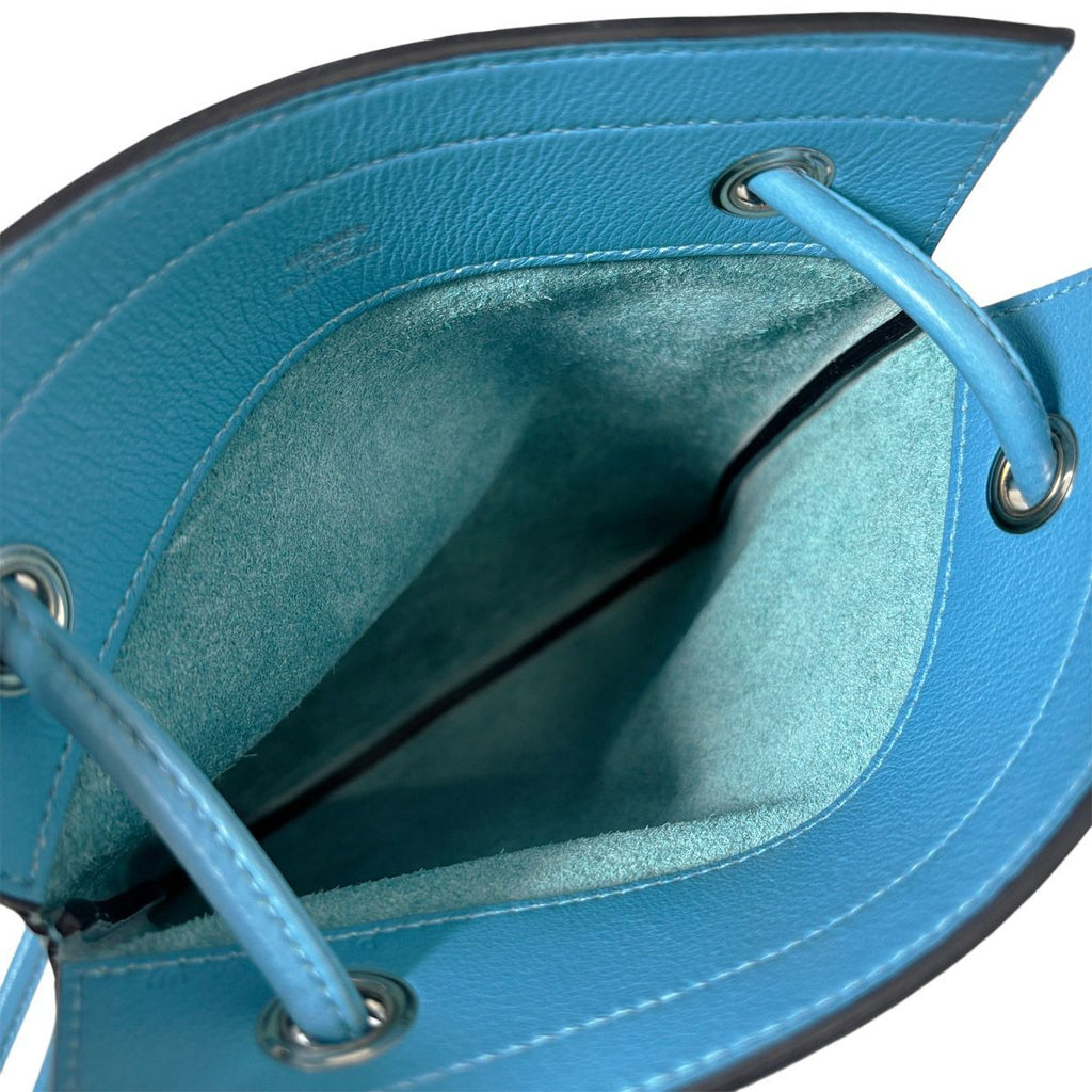 Hermes Sac Ali Nu Ali Numini Bicolor Mini Shoulder Bag Blue — view 6