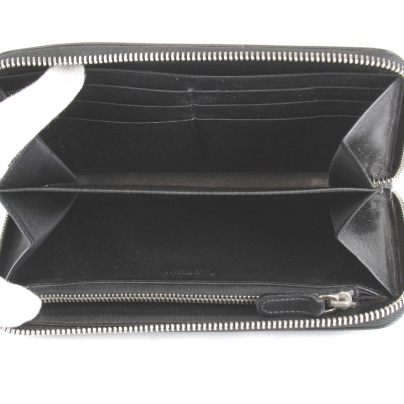Bvlgari Weekend Round Zip Wallet Leather Black