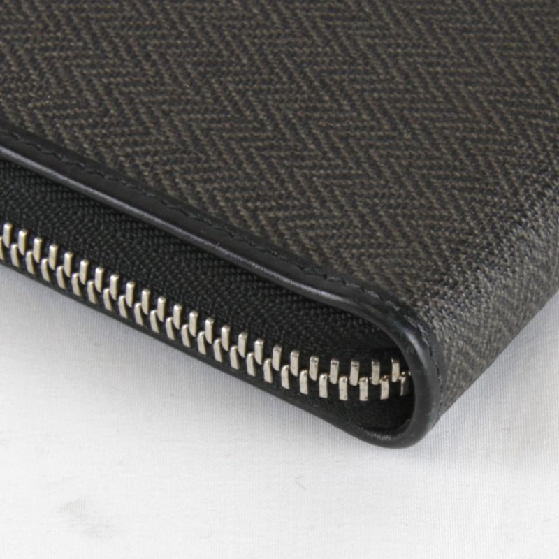 Bvlgari Weekend Round Zip Wallet Leather Black