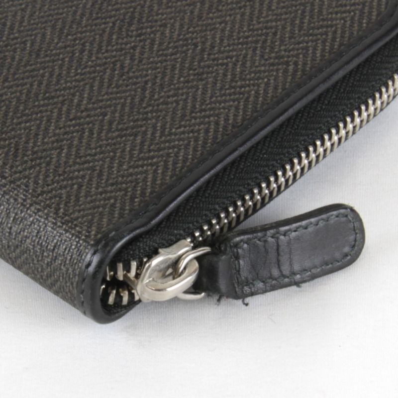 Bvlgari Weekend Round Zip Wallet Leather Black