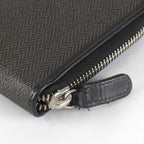 Bvlgari Weekend Round Zip Wallet Leather Black