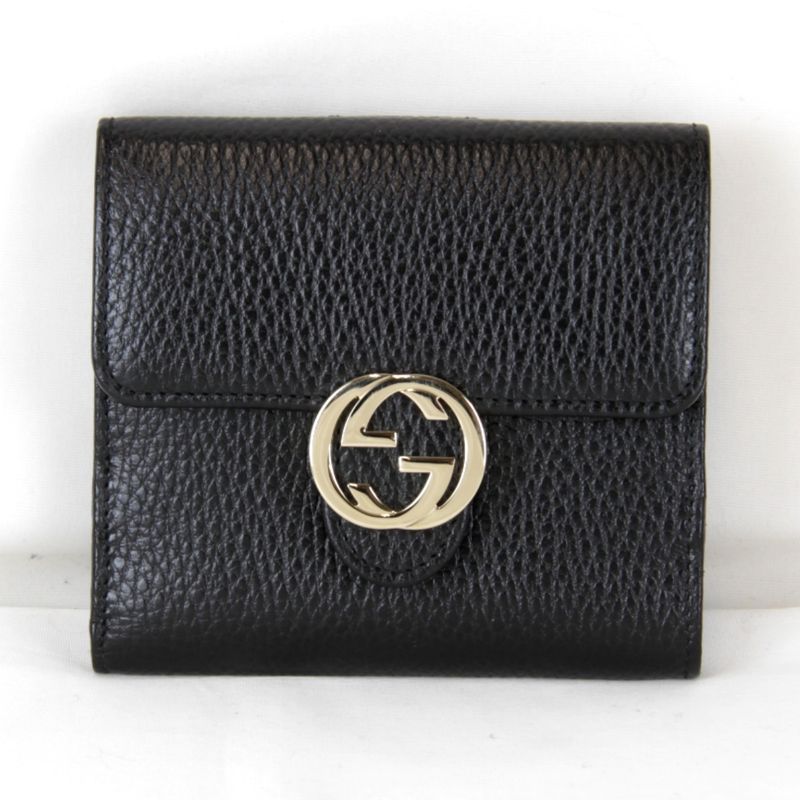 Gucci Interlocking Bifold Wallet Leather Black