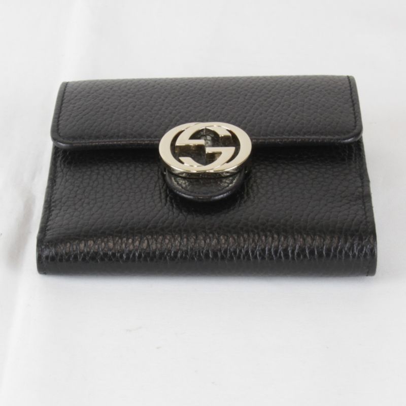 Gucci Interlocking Bifold Wallet Leather Black