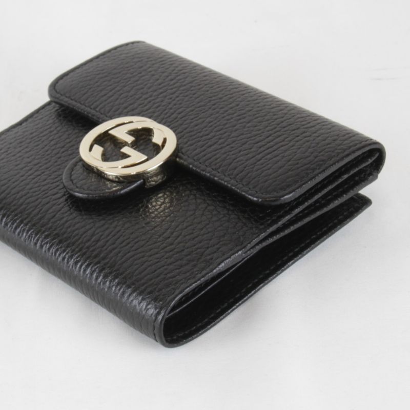 Gucci Interlocking Bifold Wallet Leather Black