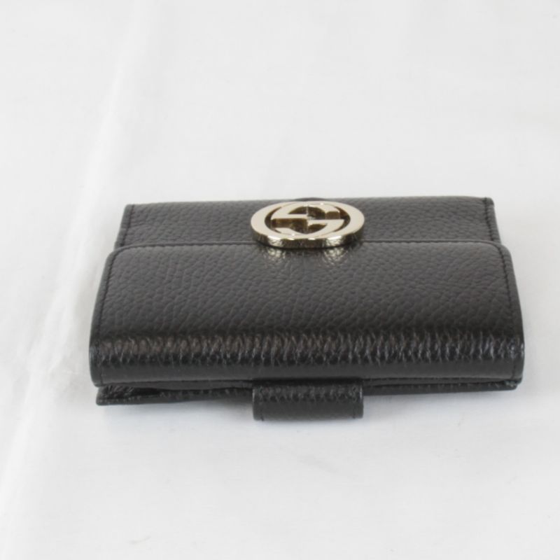 Gucci Interlocking Bifold Wallet Leather Black