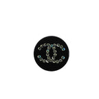 Chanel Earrings CC Logo Rhinestone Black — view 5
