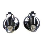 Chanel Earrings CC Logo Rhinestone Black — view 2