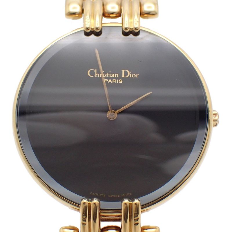 Dior Bagheera Quartz Watch Gold Black Dial Strap