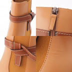 Loewe Gate Leather Side Gore Short Boots Shoes Gold 39 — view 9