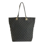 Gucci Black Gold GG Canvas Leather 002 Tote — view 2
