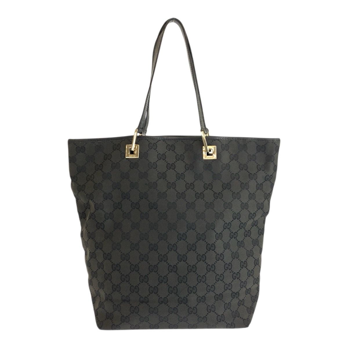 Gucci Black Gold GG Canvas Leather 002 Tote — view 2