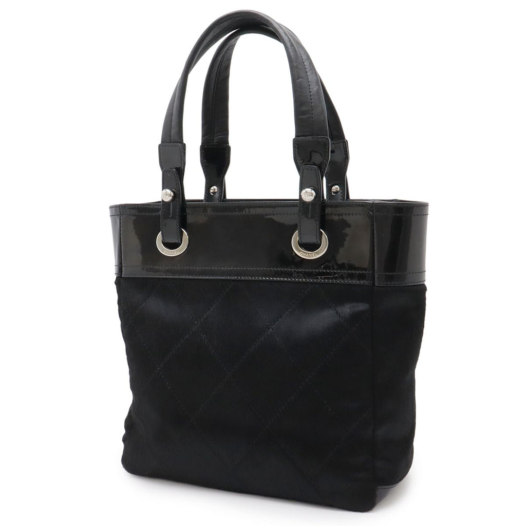 Chanel Paris Biarritz Tote PM Shoulder Bag Leather Black — view 2