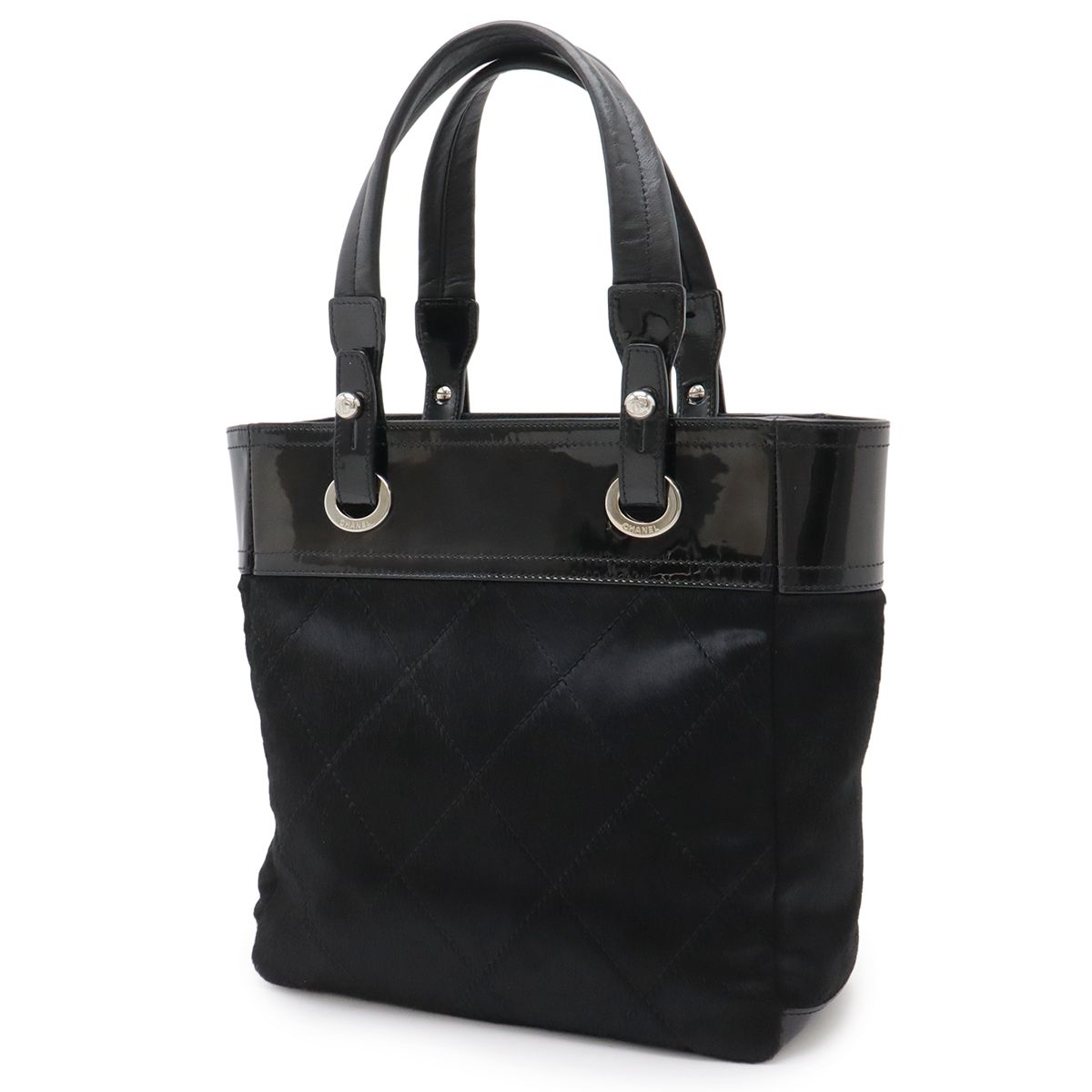 Chanel Paris Biarritz Tote PM Shoulder Bag Leather Black — view 2