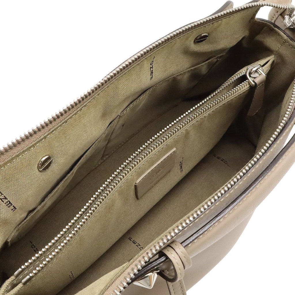 Fendi by the Way 2-Way Shoulder Bag Leather Grey Silver Greige — view 6