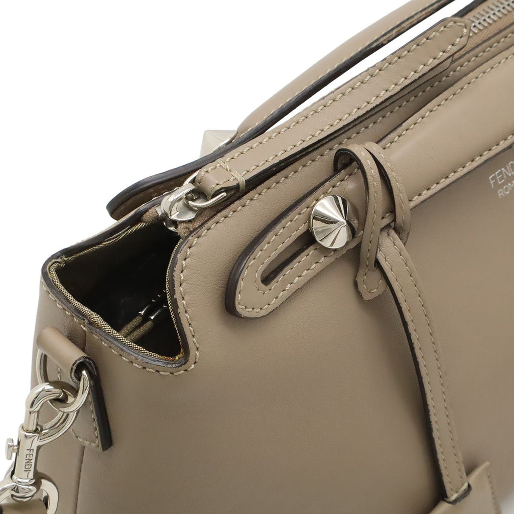 Fendi by the Way 2-Way Shoulder Bag Leather Grey Silver Greige — view 5