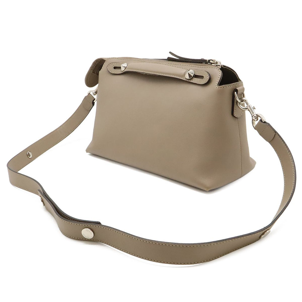 Fendi by the Way 2-Way Shoulder Bag Leather Grey Silver Greige — view 2