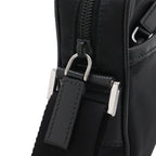 Prada Tessuto Saffian Triangle Logo Shoulder Bag Crossbody Nylon Leather Nero — view 4