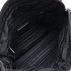 Prada Tessuto Saffian Triangle Logo Shoulder Bag Crossbody Nylon Leather Nero — view 7