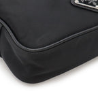 Prada Tessuto Saffian Triangle Logo Shoulder Bag Crossbody Nylon Leather Nero — view 3
