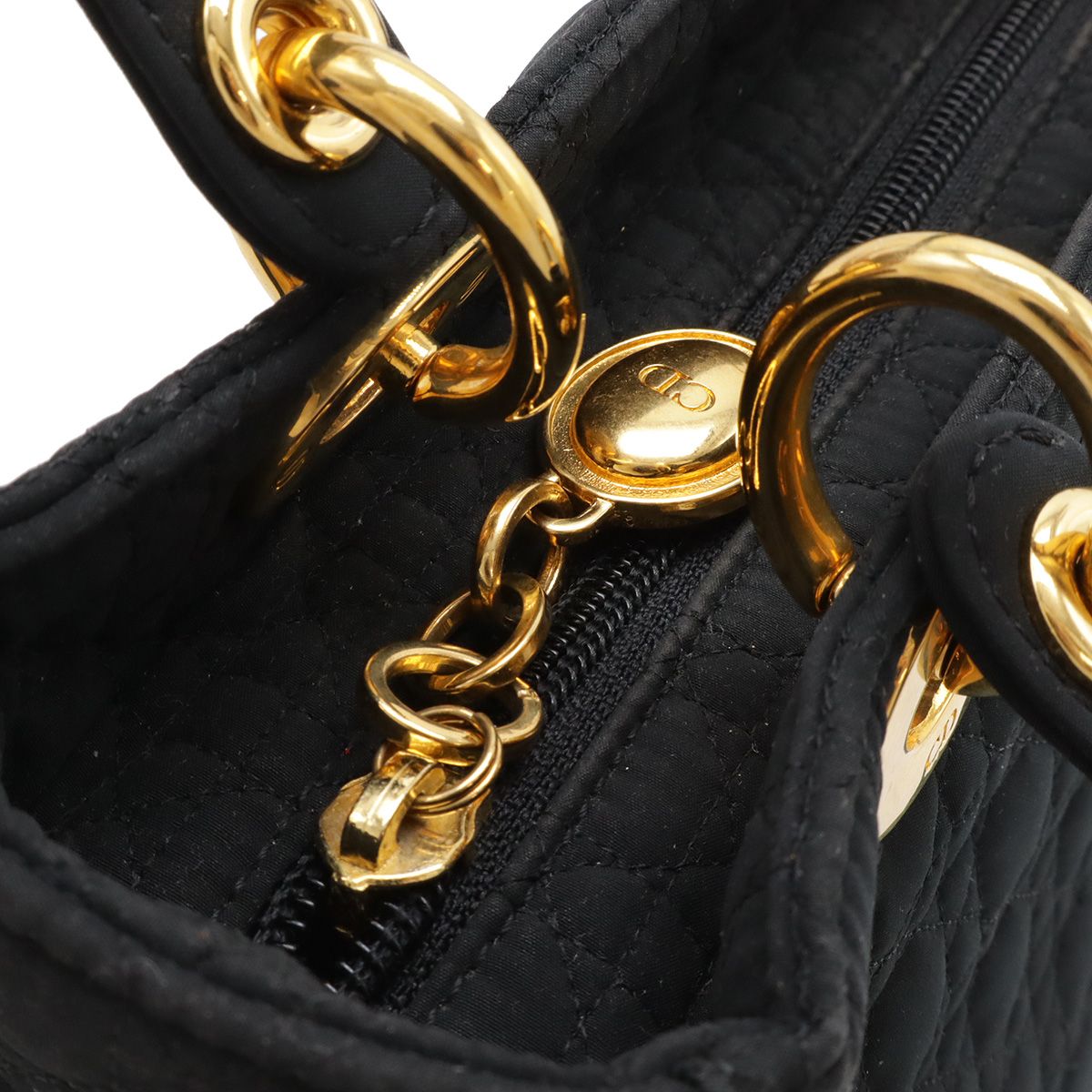 Dior Cannage Mini Bag Nylon Black Gold — view 4