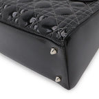 Dior Cannage Tote 2-Way Shoulder Bag Patent Leather Black Pink Gray — view 3